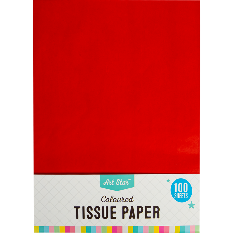 Firebrick Art Star A4 Assorted Coloured Tissue Paper 100 Sheets Kids Paper and Pads