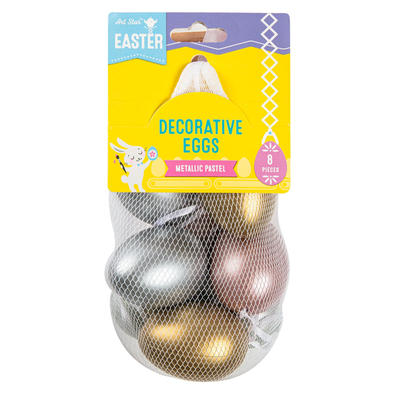 Gold Art Star Easter Metallic Pastel Decorative Eggs 8pc Easter