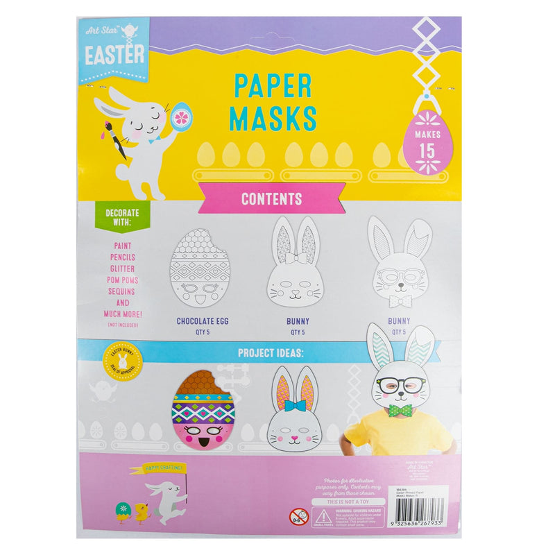 Gold Art Star Easter Printed Paper Masks Makes 15 Easter