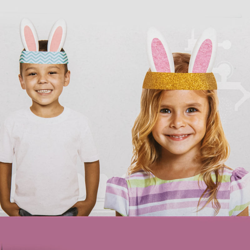 Light Gray Art Star Easter Printed Easter Bunny Headband 12pc Easter