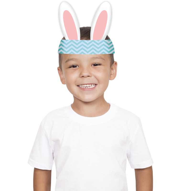 White Smoke Art Star Easter Printed Easter Bunny Headband 12pc Easter