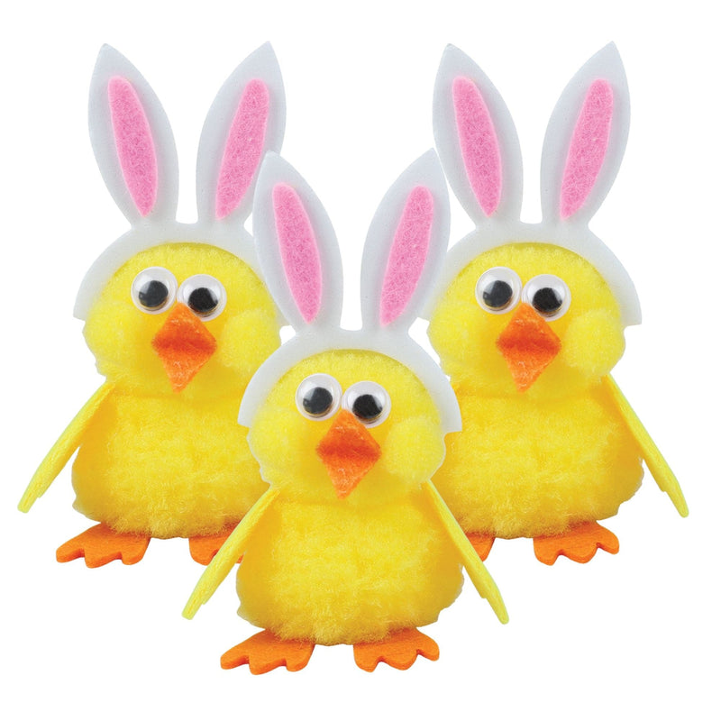 Gold Art Star Easter DIY Chicks with Bunny Ears Makes 3 Easter