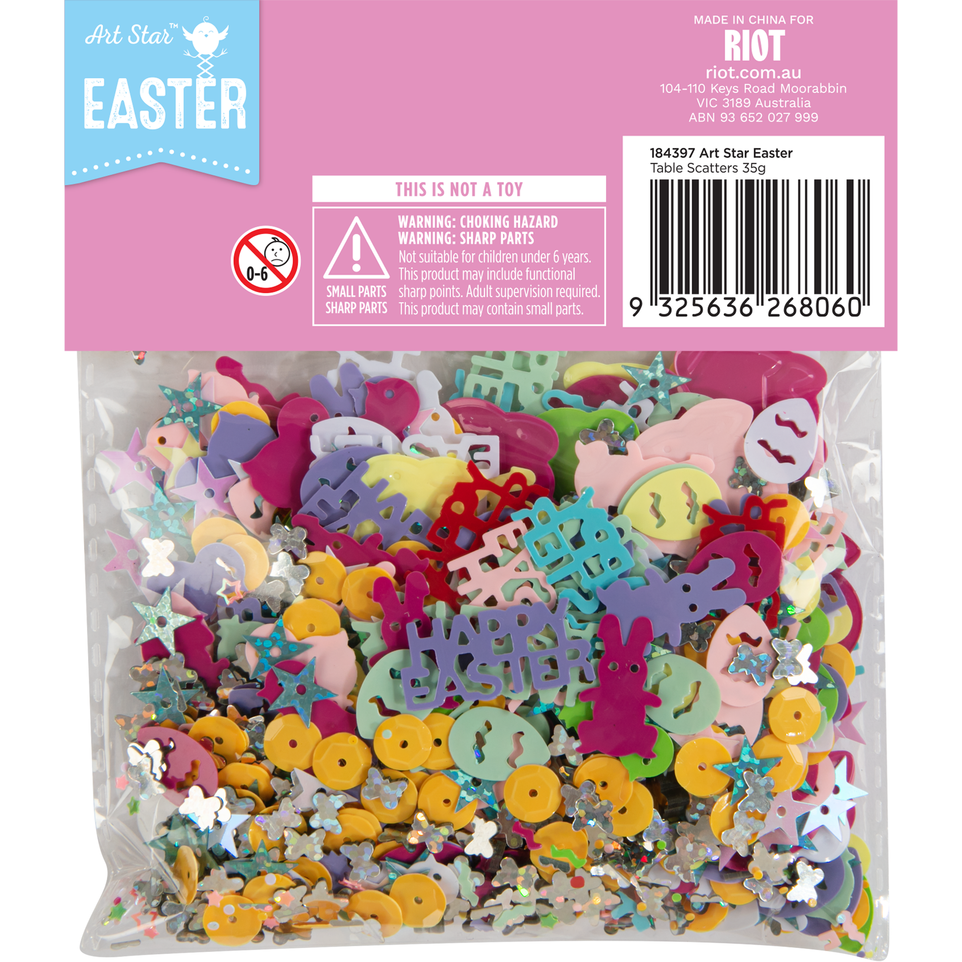 Dark Gray Art Star Easter Table Scatters 30g Easter