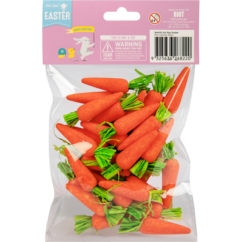 Thistle Art Star Easter Foam Carrots 30pc Easter