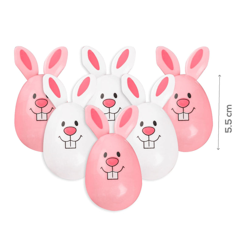 Pink Art Star Easter Fillable Bunny Eggs White & Pink 6pc Easter
