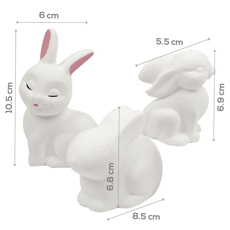 Light Gray Art Star Easter Bunny Plaster Painting Kit Makes 3 Easter