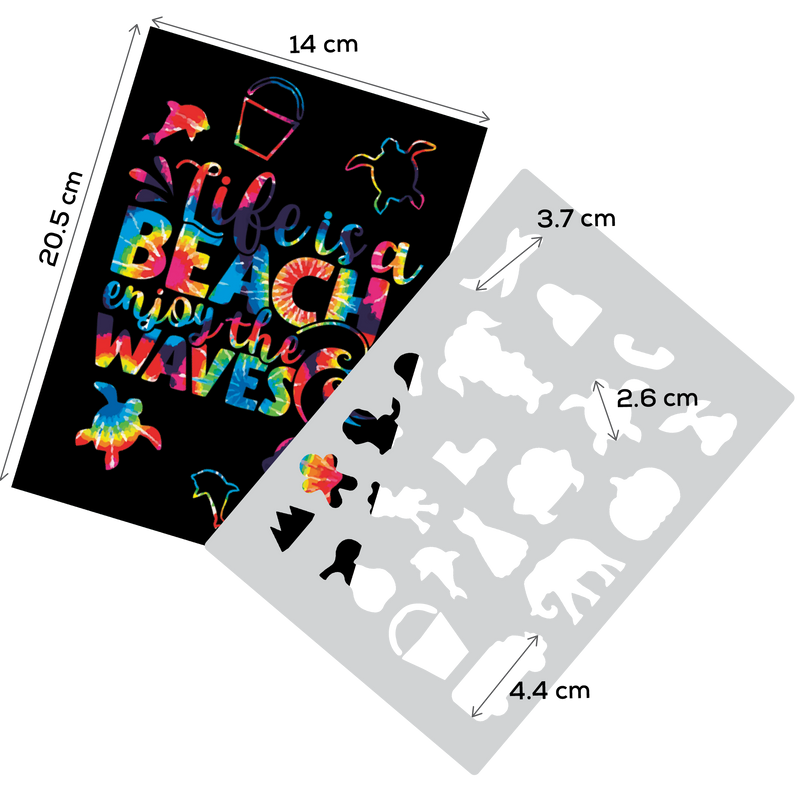 Light Gray Kid's Tie Dye Spiral Scratch Block 16 Sheets Kids Craft Kits