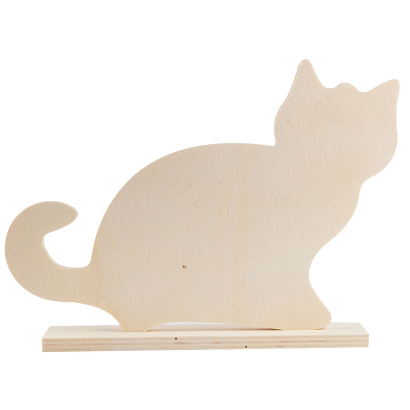 Light Gray Urban Crafter Free-standing Plywood Cat 26 x 4 x 19cm Wood Crafts