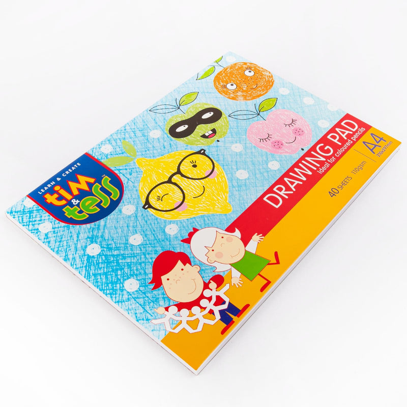 Red Tim & Tess A4 Drawing Pad 40 Sheets Kids Paper and Pads