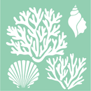 Dark Sea Green The Paper Mill Decorative Stencils 25 x 25cm Coral Sea Stencils And Templates