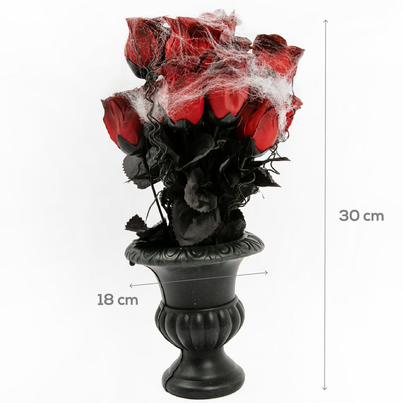 White Smoke Art Star Halloween Rose Vase with Cobwebs Halloween