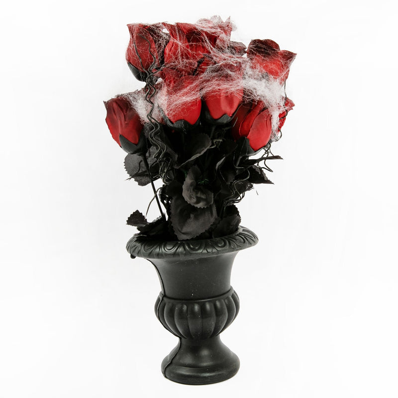 Black Art Star Halloween Rose Vase with Cobwebs Halloween