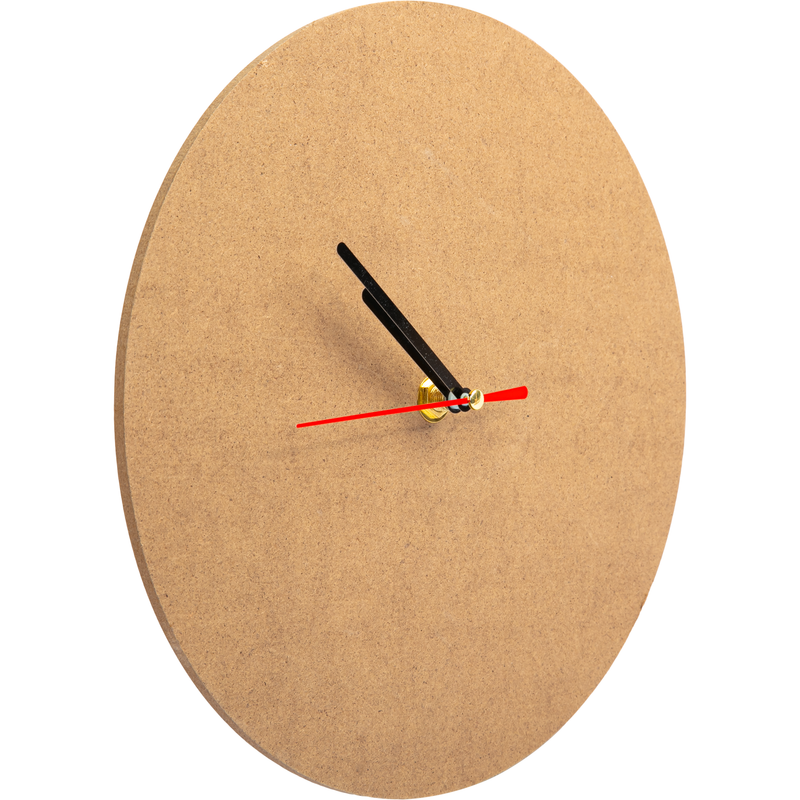 Dark Salmon Urban Crafter MDF Clock Base with Mechanism 23cm Diameter Wood Crafts