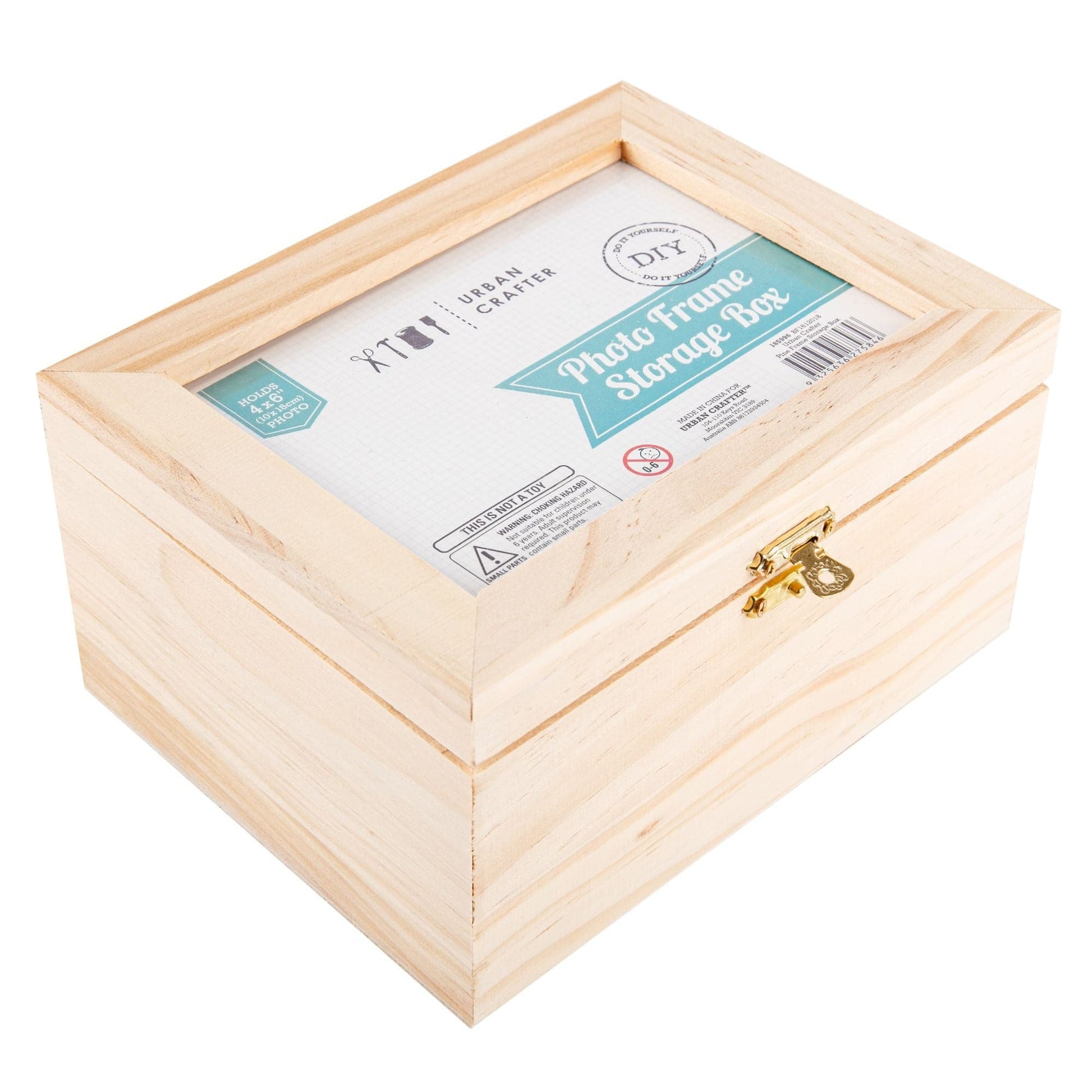 Antique White Urban Crafter Pine Frame Storage Box 18x14x10cm Frames