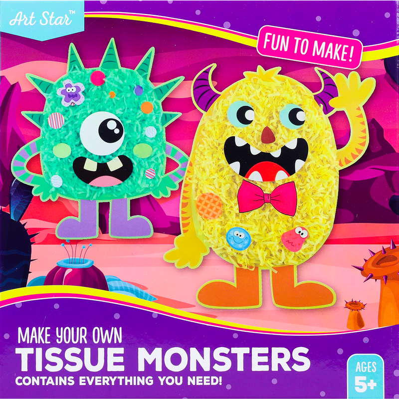 Dark Magenta Art Star Make Your Own Tissue Monsters Activity Kit Kids Craft Kits