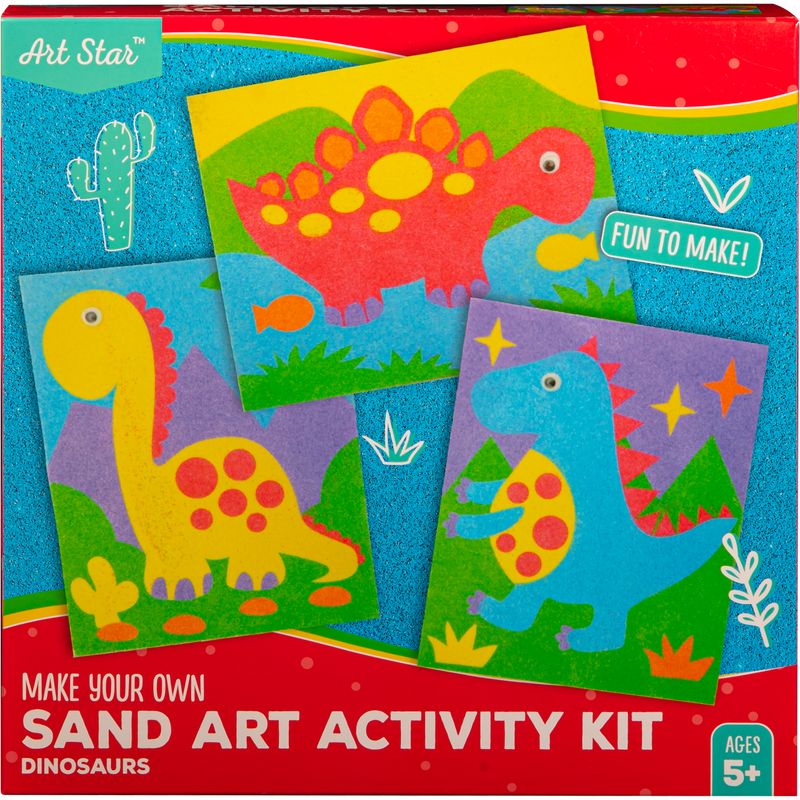 Firebrick Art Star Make Your Own Sand Art Activity Kit Dinosaurs Kids Craft Kits