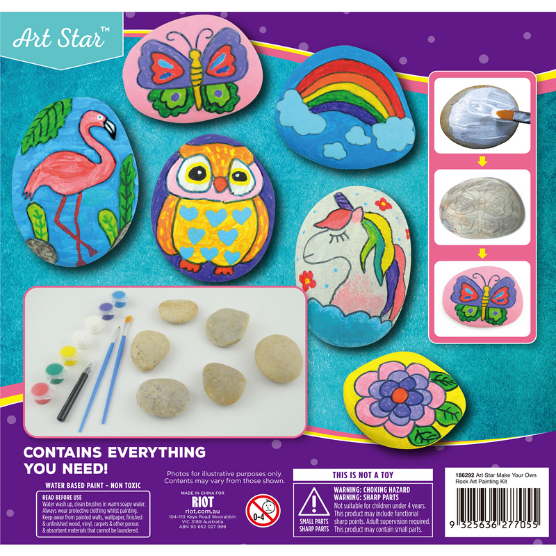 Tan Art Star Rock Art Painting Kit (6 Rocks) Kids Craft Kits