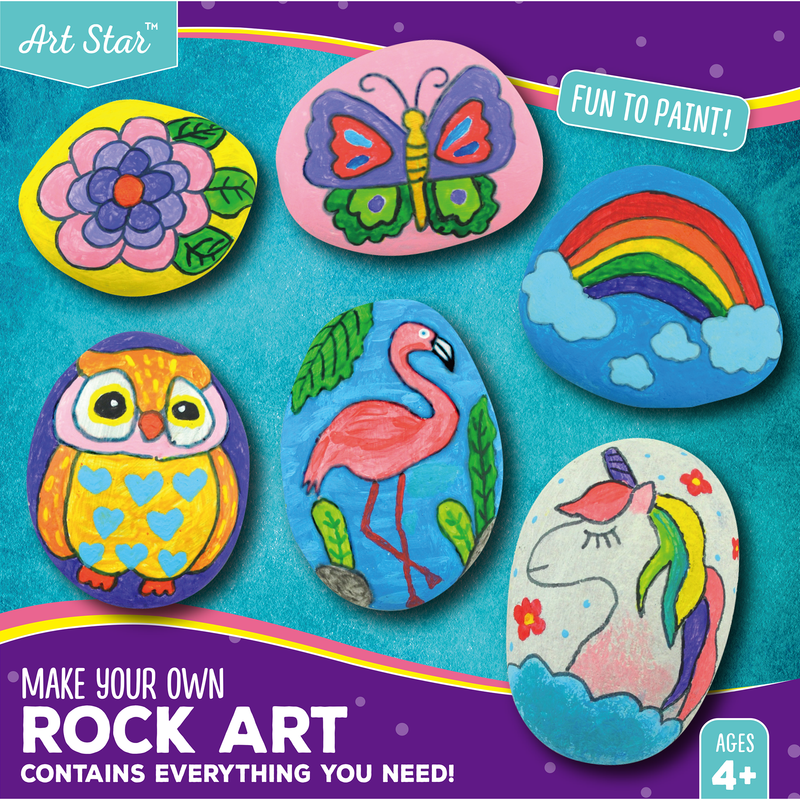 Steel Blue Art Star Rock Art Painting Kit (6 Rocks) Kids Craft Kits