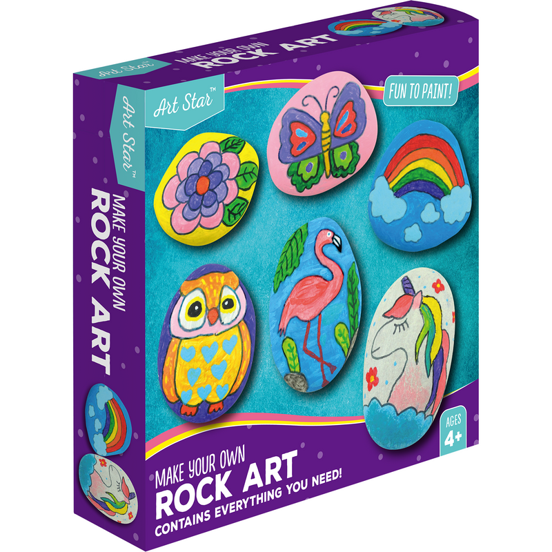 Dark Slate Blue Art Star Rock Art Painting Kit (6 Rocks) Kids Craft Kits