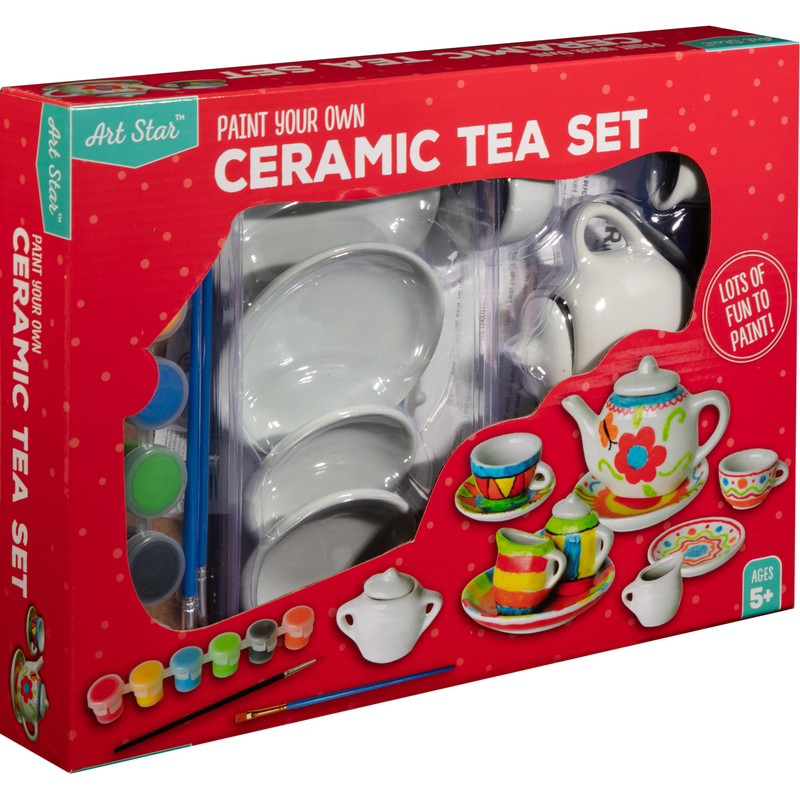 Firebrick Art Star Paint Your Own Ceramic Tea Set Kids Craft Kits