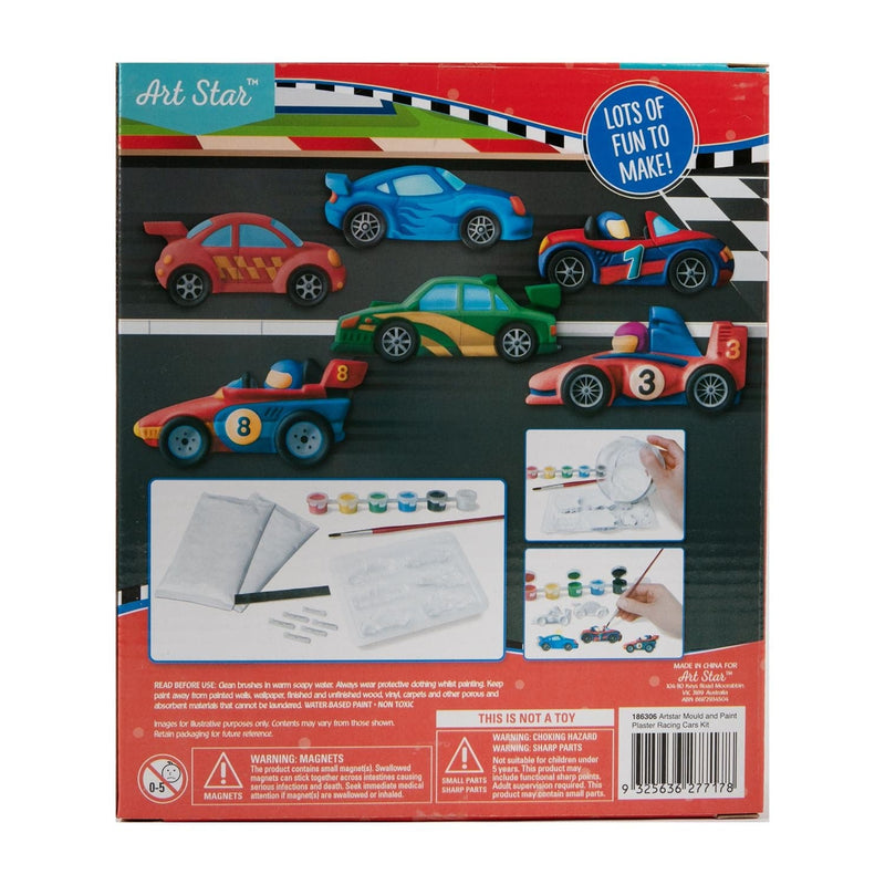 Dark Slate Gray Art Star Mould and Paint Plaster Racing Cars Kit Kids Craft Kits