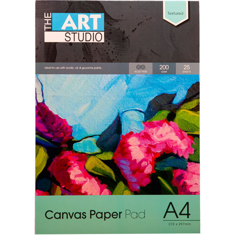 Dark Slate Gray The Art Studio A4 Canvas Textured Paper 200gsm (25 Sheets) Pads
