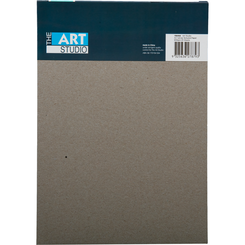 Dim Gray The Art Studio A4 Canvas Textured Paper 200gsm (25 Sheets) Pads