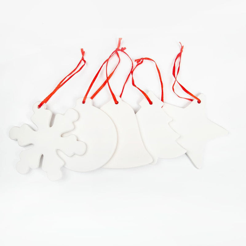 White Smoke Make A Merry Christmas Decorate Your Own Ceramic Ornaments 5 Pieces Christmas