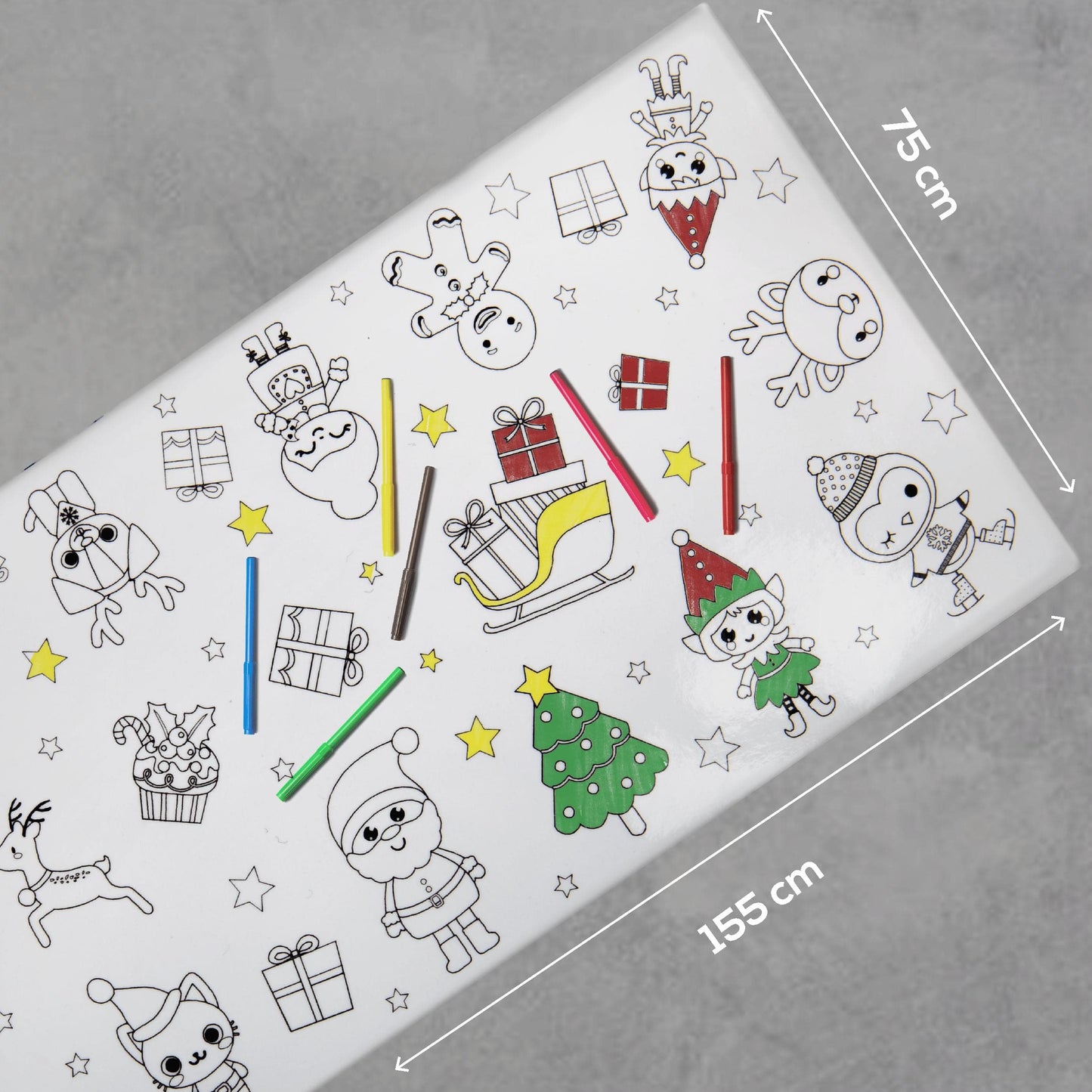 Lavender Art Star Colour Your Own Tablecloth 155 x 75cm Christmas