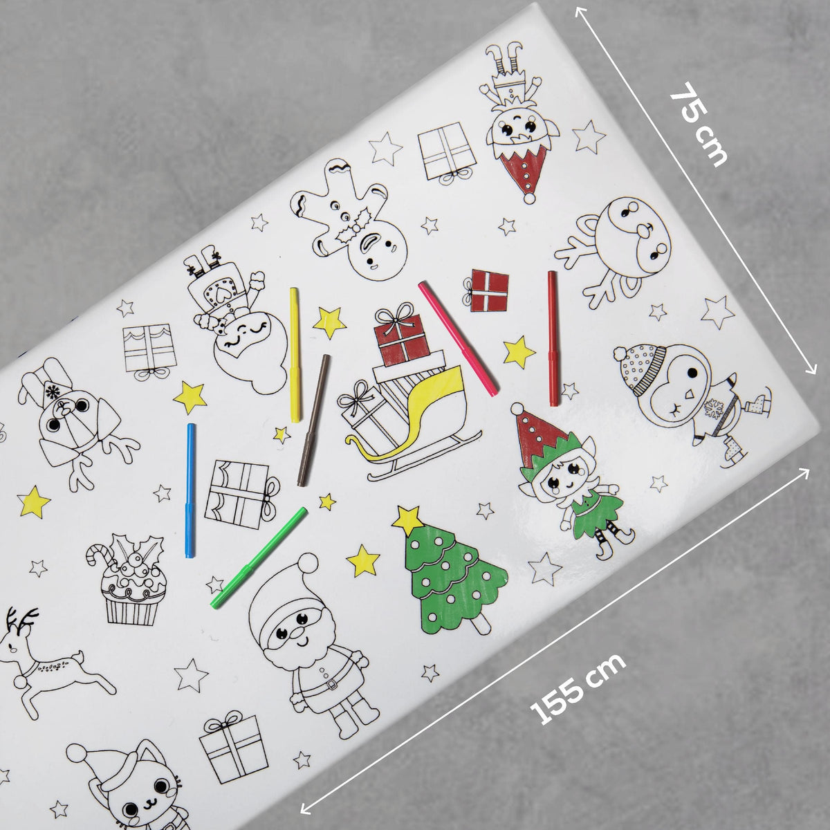 Lavender Art Star Colour Your Own Tablecloth 155 x 75cm Christmas