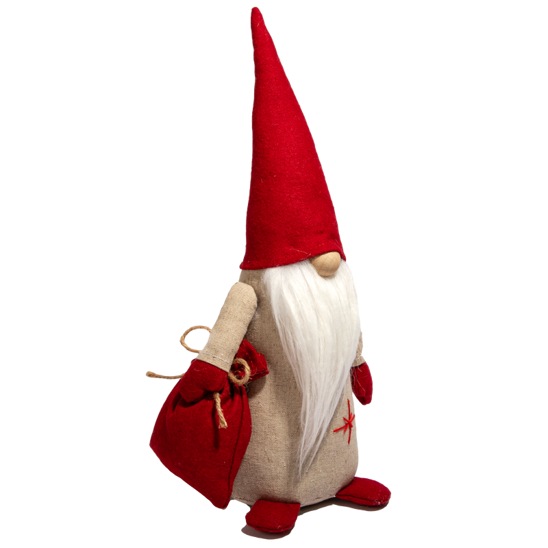 Brown Make A Merry Christmas-Christmas Gnome With Sack 34cm Christmas