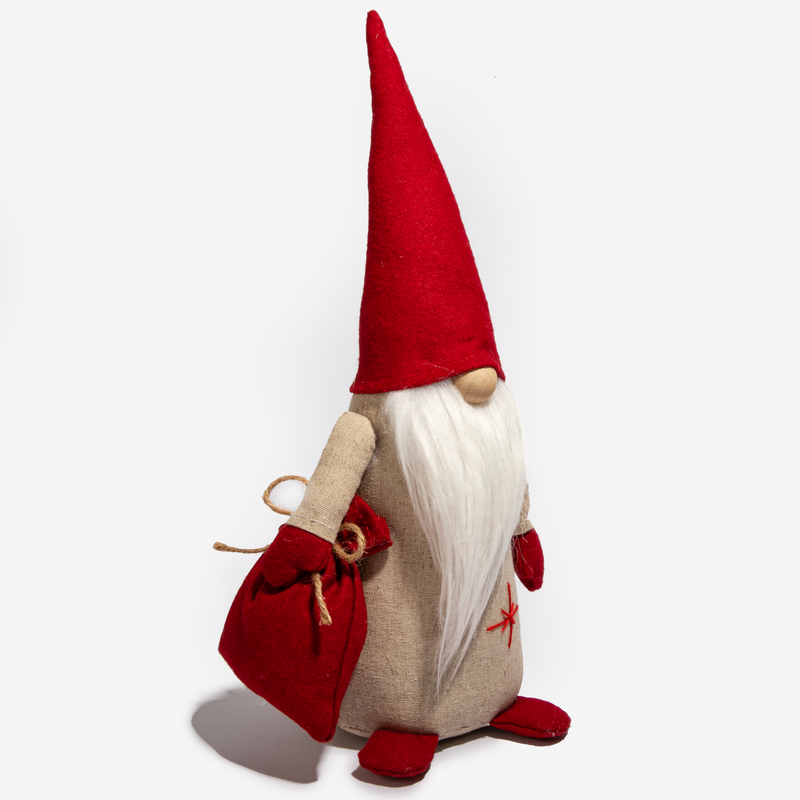 White Smoke Make A Merry Christmas-Christmas Gnome With Sack 34cm Christmas