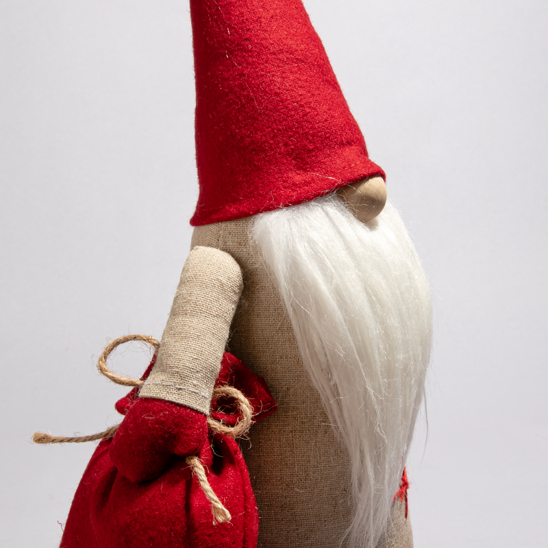 Light Gray Make A Merry Christmas-Christmas Gnome With Sack 34cm Christmas