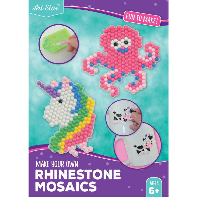 Medium Aquamarine Art Star Make Your Own Unicorn & Octopus Rhinestone Mosaics Kit Kids Craft Kits