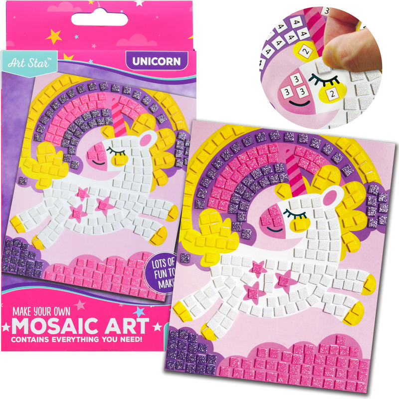 Light Gray Art Star Make Your Own Unicorn Foam Mosaic Art Kit Kids Craft Kits