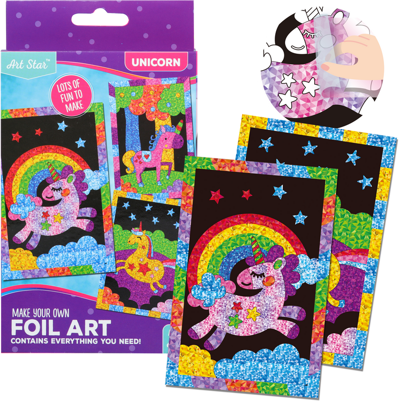 Dark Slate Gray Art Star Foil Art Set Unicorn Makes 3 Kids Craft Kits