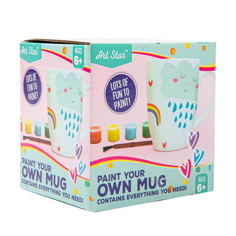 Light Gray Art Star Paint Your Own Mug Kids Craft Kits
