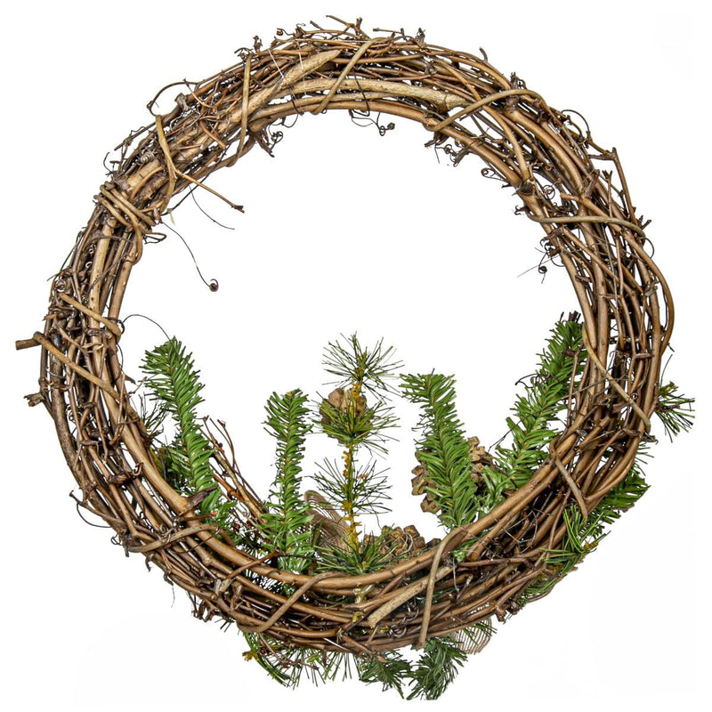 Olive Drab Make A Merry Christmas Decorated Rattan Wreath 30cm Christmas
