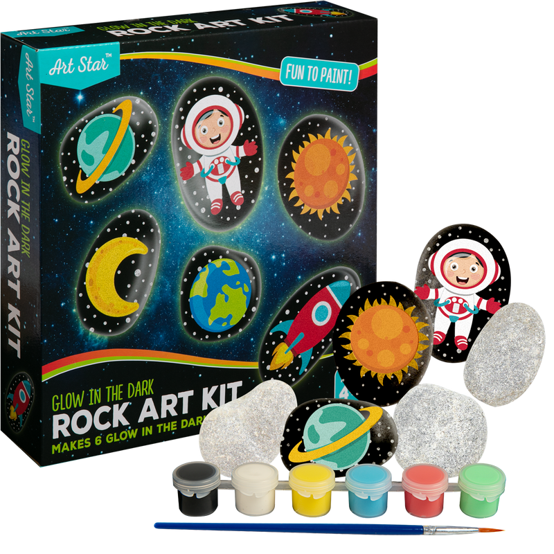 Dark Slate Gray Art Star Glow In The Dark Rock Art Kit (6 Rocks) Kids Craft Kits