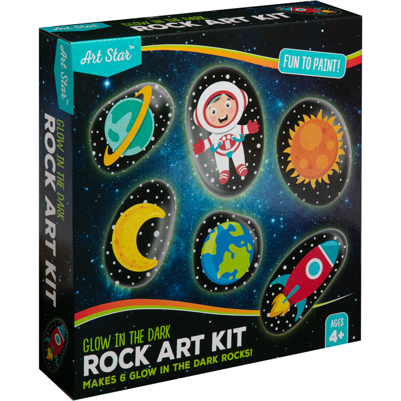 Dark Khaki Art Star Glow In The Dark Rock Art Kit (6 Rocks) Kids Craft Kits