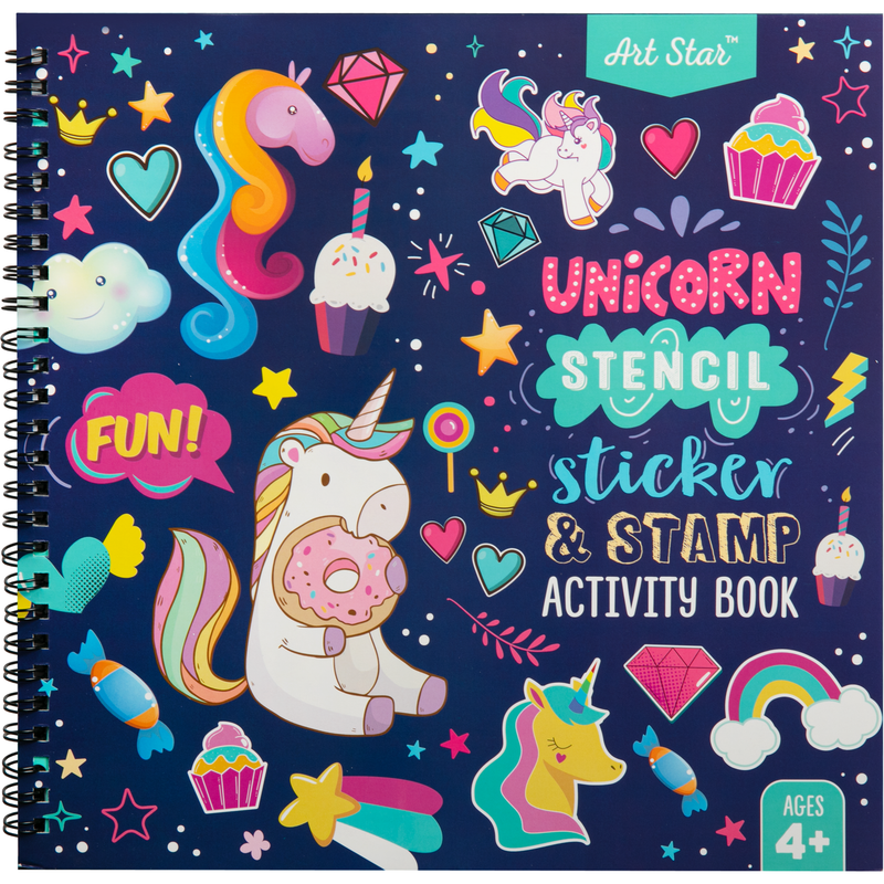 Tan Art Star Unicorn Stencil Sticker & Stamp Activity Kit Kids Craft Kits