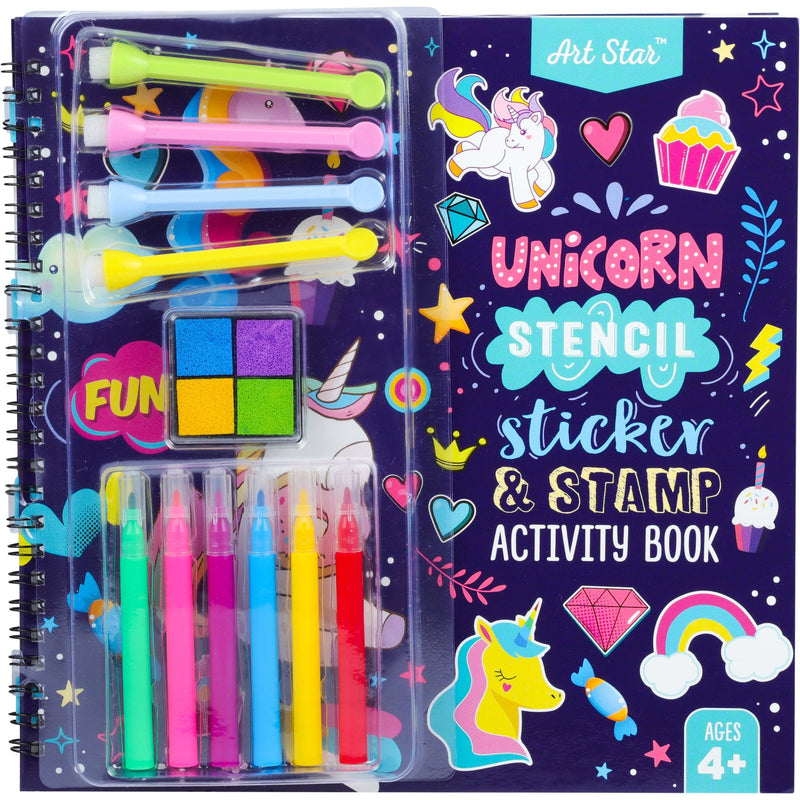 Tan Art Star Unicorn Stencil Sticker & Stamp Activity Kit Kids Craft Kits