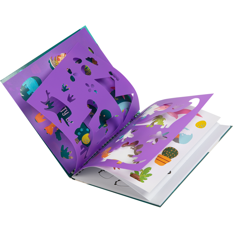 Medium Purple Art Star Dinosaur Stencil Sticker & Stamp Activity Kit Kids Craft Kits