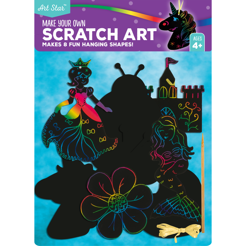 Medium Turquoise Art Star Make Your Own Scratch Art Kit Assorted Designs Makes 8 Kids Craft Kits