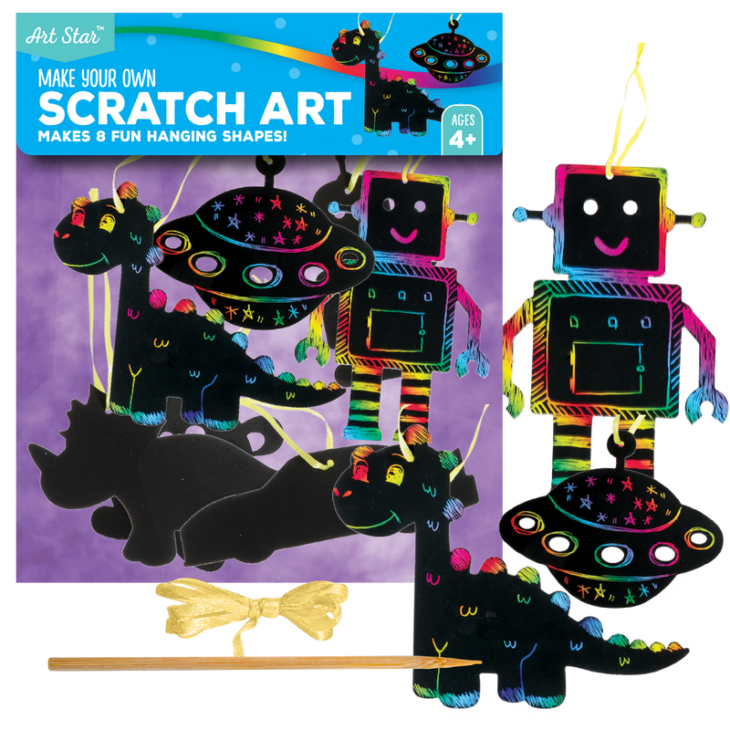 Black Art Star Make Your Own Scratch Art Kit Makes 8 Kids Craft Kits