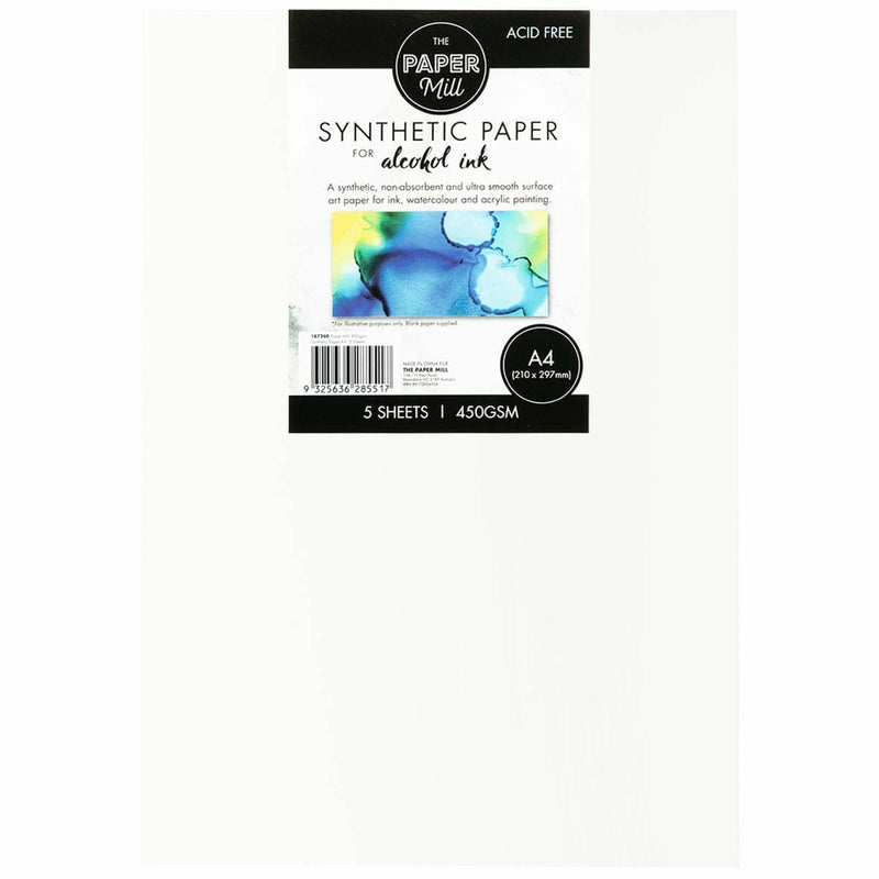 White Smoke The Paper Mill A4 450gsm Synthetic Paper 5 Sheets Pads