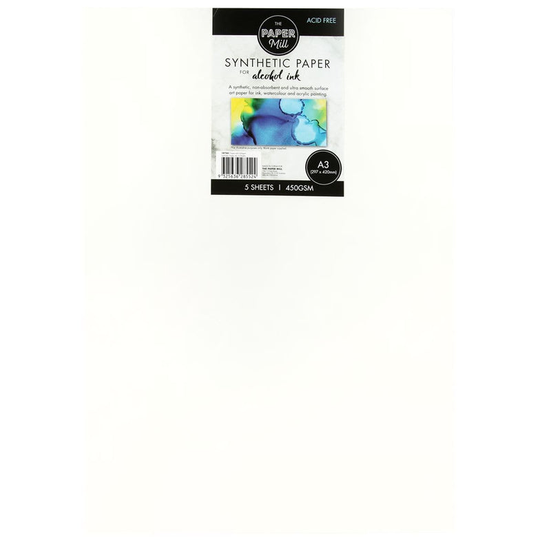 Snow The Paper Mill A3 Synthetic Paper for Alcohol Ink 450gsm 5 Sheets Pads