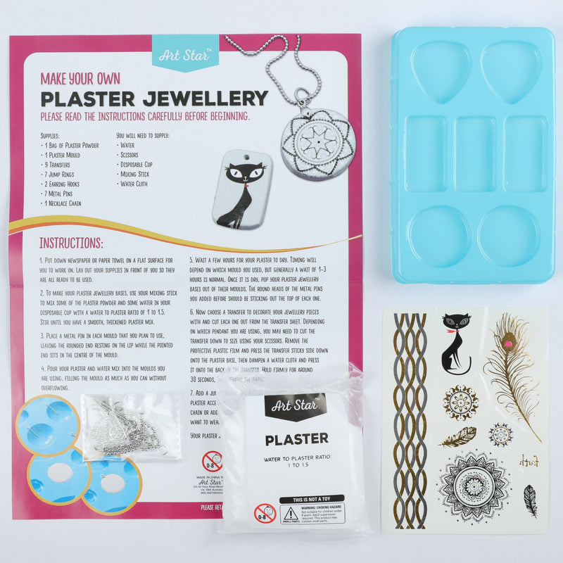 Light Gray Art Star Make Your Own Plaster Jewellery Kit Kids Craft Kits
