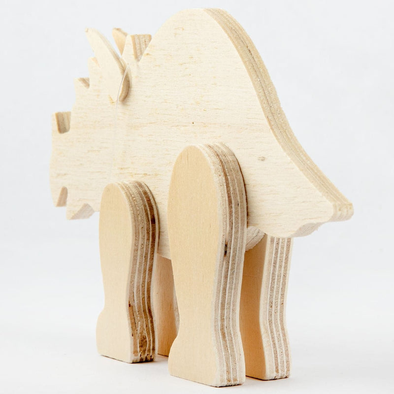Antique White Tim & Tess Plywood Triceratops Kids Wood Craft