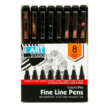 Dark Orange The Art Studio Black Waterproof Pigment Liner Pens, 8pk Pens and Markers